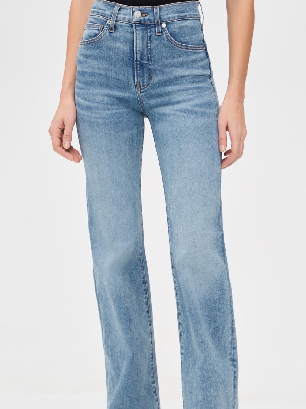 Veronica Beard Light Blue High-Rise Flare Jeans its New mid rise